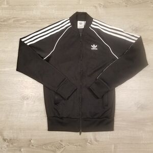 Adidas Mens Track Jacket Small Black Trefoil Firebird Originals SST Retro Zip Up